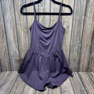 BEAULLY Purple Gymnastics Leotard Romper Dance Ballet Workout Athletic Size M